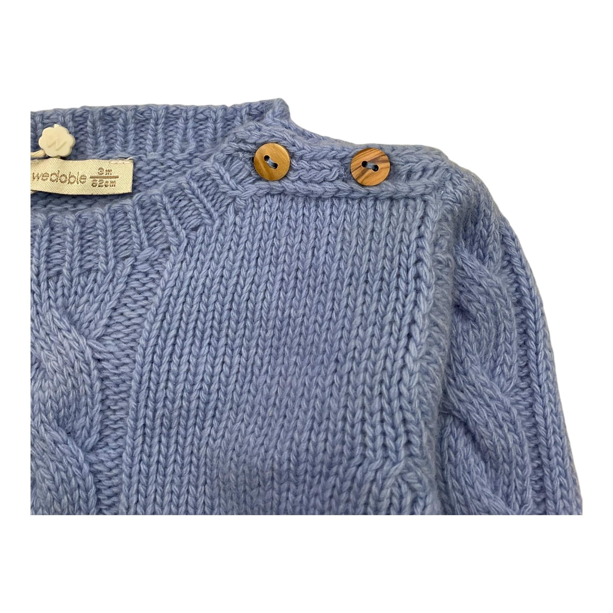 WEDOBLE maglia girocollo tinta unita con ricami Azzurro per Neonato I2404301 AZZURRO WEDOBLE 