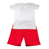 Daniele Alessandrini Complete T-Shirt-Bermuda zweifarbig weiß/rot für Kinder