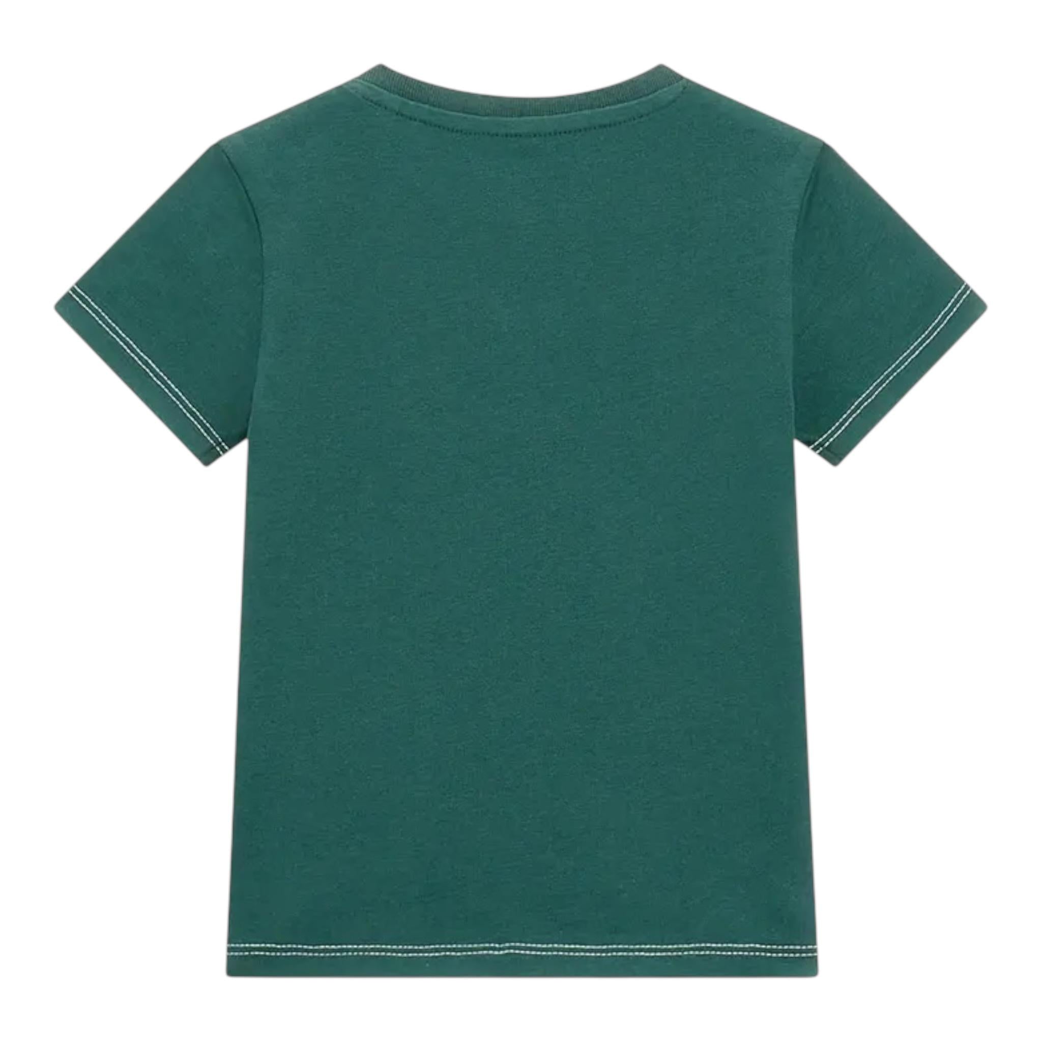 Guess T-Shirt Girocollo Tinta Unita con Stampa per Neonato N5RI02K8HM4N VERDE GUESS 