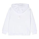 GIVENCHY felpa chiusa con cappuccio tinta unita con logo Bianco per Bambina H15348 BIANCO GIVENCHY 