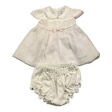 Minu' Complete 2-teiliges Kleid-Höschen, einfarbig, weiß, für Neugeborene