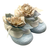 Marlu‘ Schlichte Schuhe mit blauen Blumenapplikationen für Neugeborene