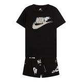 Nike Completo 2 Pezzi T-Shirt-Bermuda tinta unita Nero per Bambino 86M947 NERO NIKE 