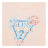 Guess T-Shirt Girocollo Tinta Unita con Logo per Bambina K5RI07K6YW4XX ROSA GUESS 