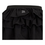 Dou Dou Gonna Tinta Unita con Balze E Elastico In Vita per Bambina DW7A61 NERO DOU DOU 