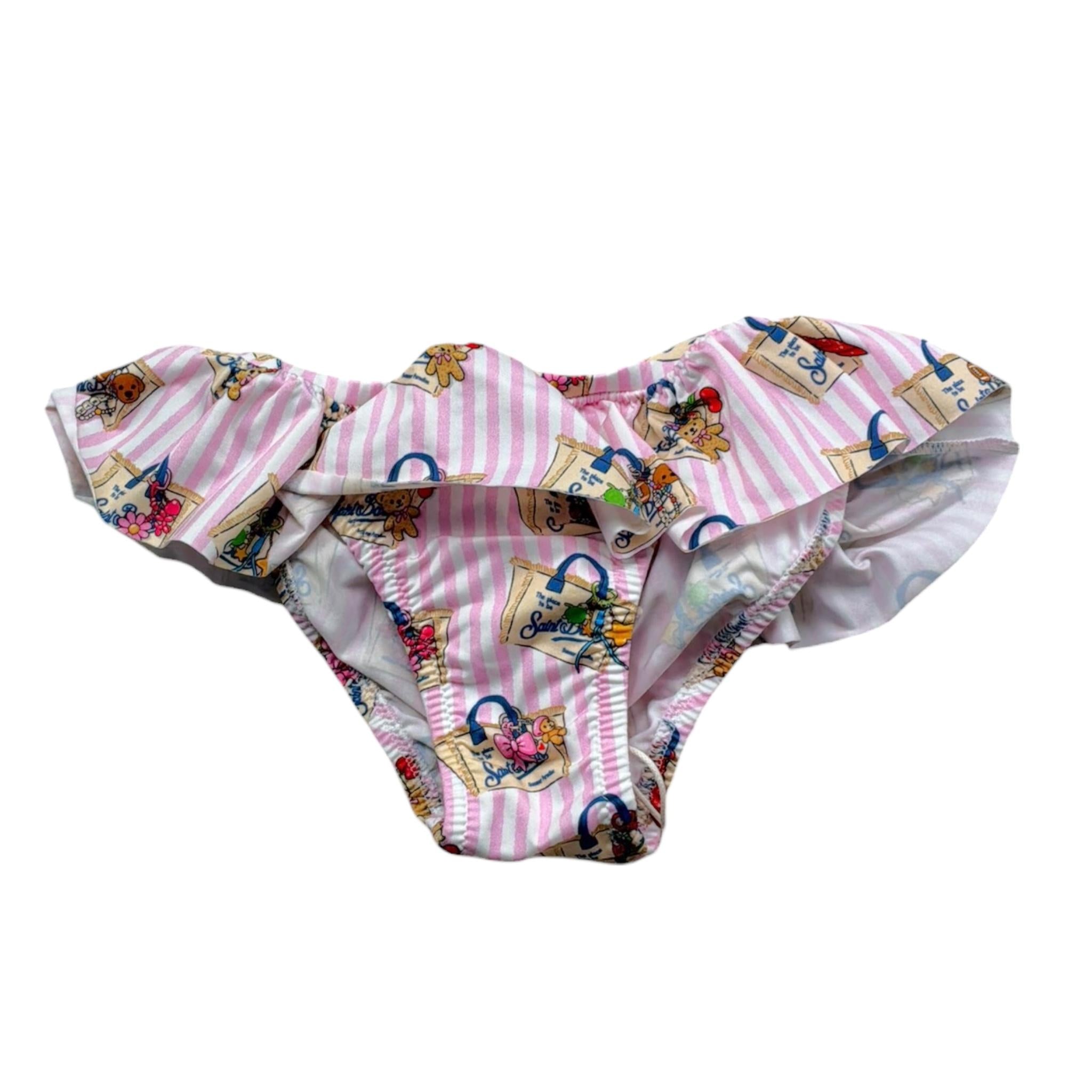 Saint Barth Costume Modello Slip con Rouches-Fascia per Neonata 00637L ROSA SAINT BARTH 