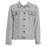 Vicolo Jeansjacke mit Perlenapplikationen Hellblau für Mädchen