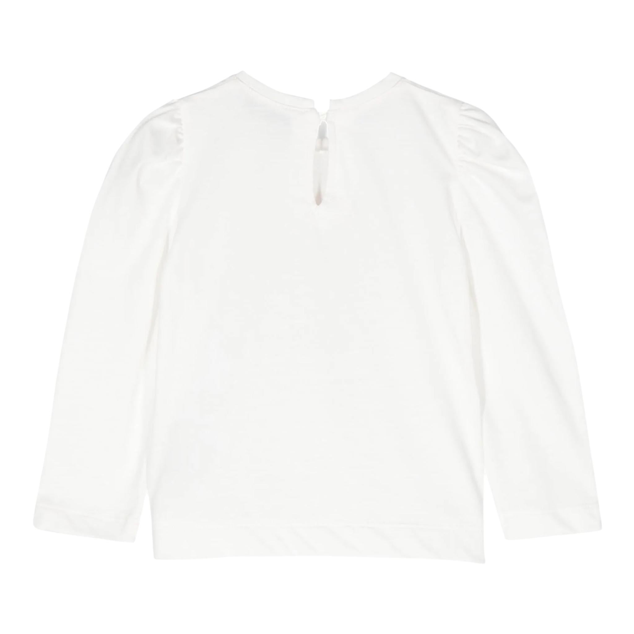 MONNALISA shirt tinta unita cn fiore Bianco per Neonata 37D609N BIANCO MONNALISA 