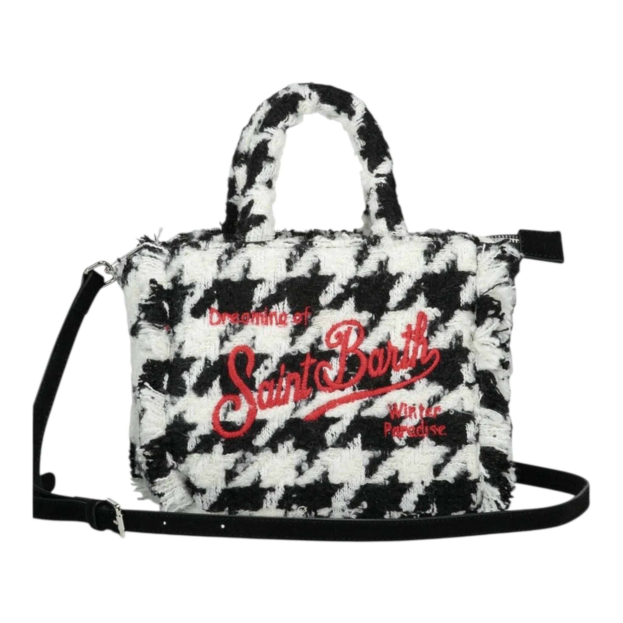 SAINT BARTH borsa bicolorfe con fantasia e logo Bianco/nero per Bambina COL0015 BIANCO/NERO SAINT BARTH 