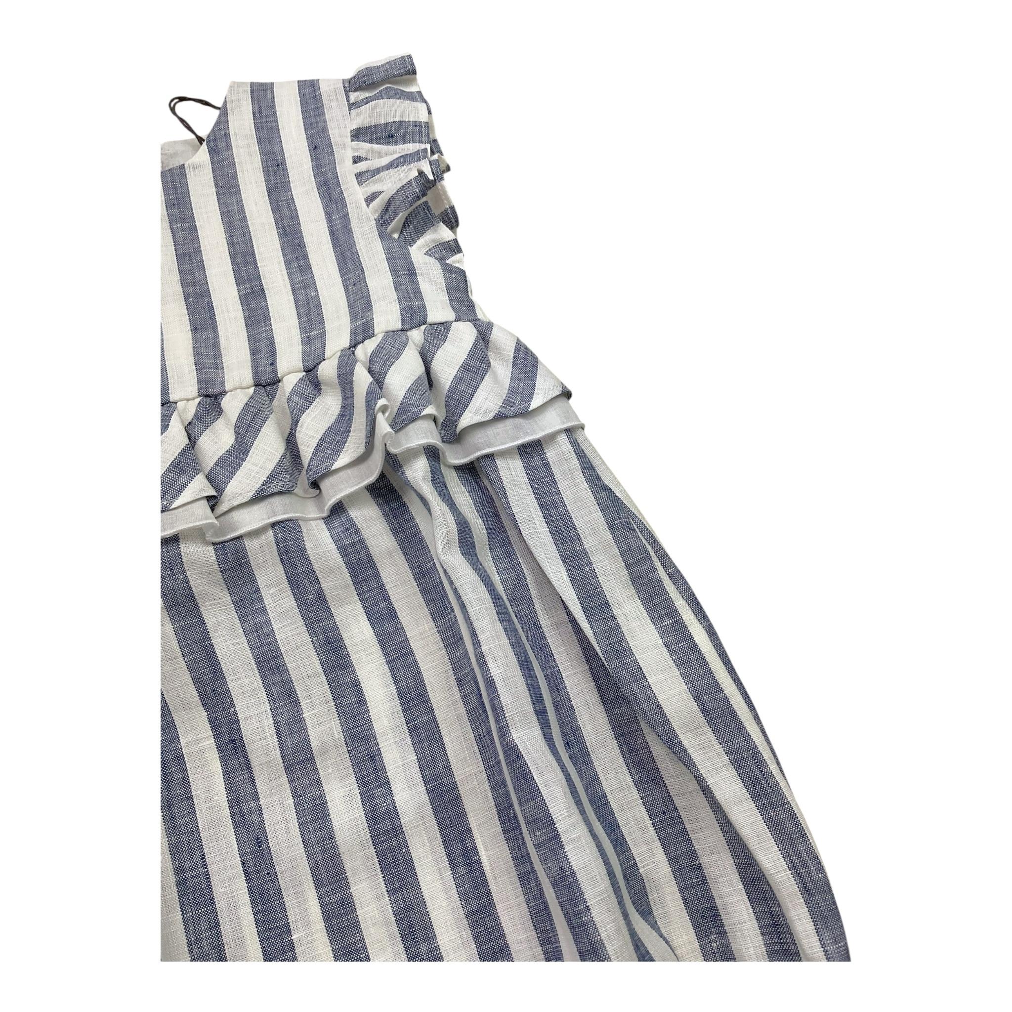 J.O. Milano Pagliaccetto Bicolore con Fantasia A Righe per Neonata 171B4 BIANCO/BLU J.O. MILANO 