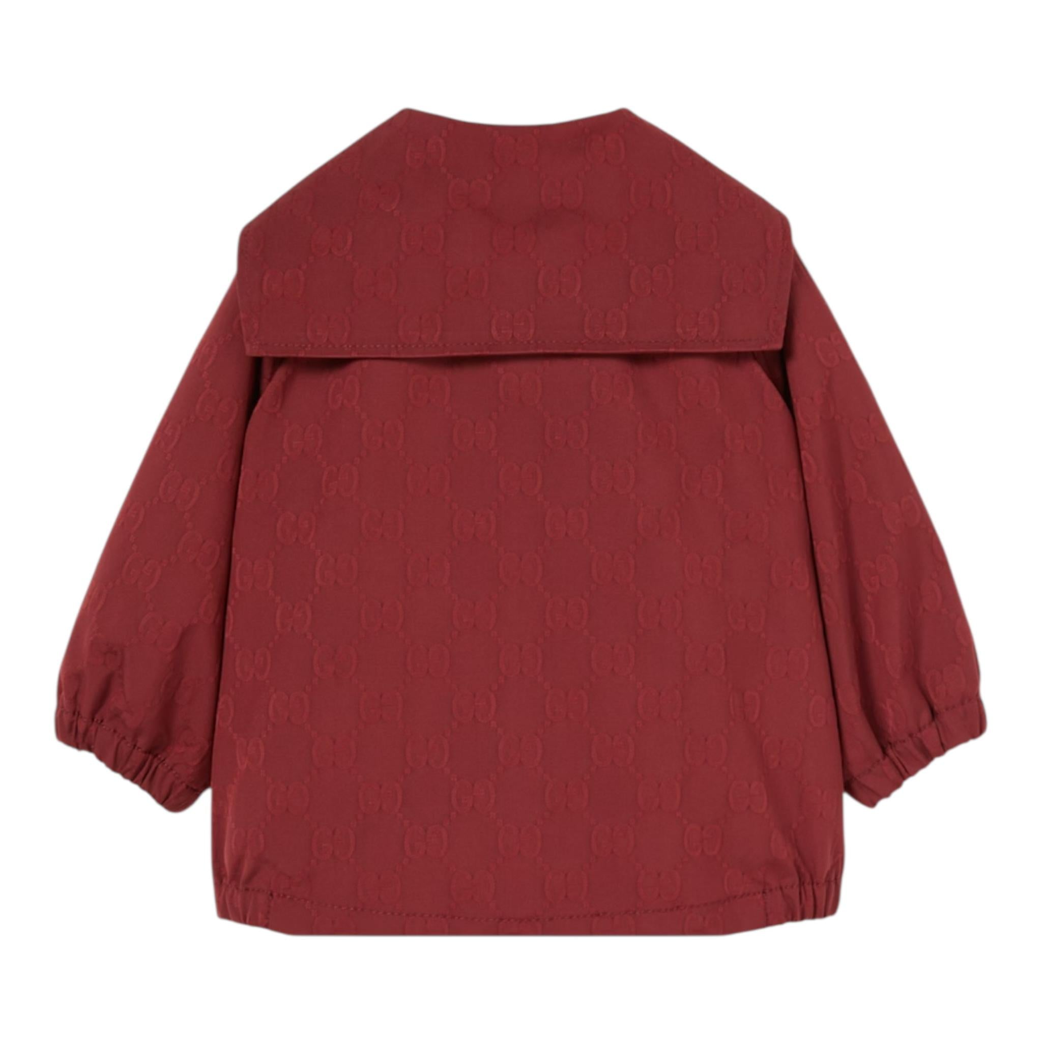 Gucci Giubbino Tinta Unita con Stampe Loghi per Bambino 8044388J BORDEAUX GUCCI 