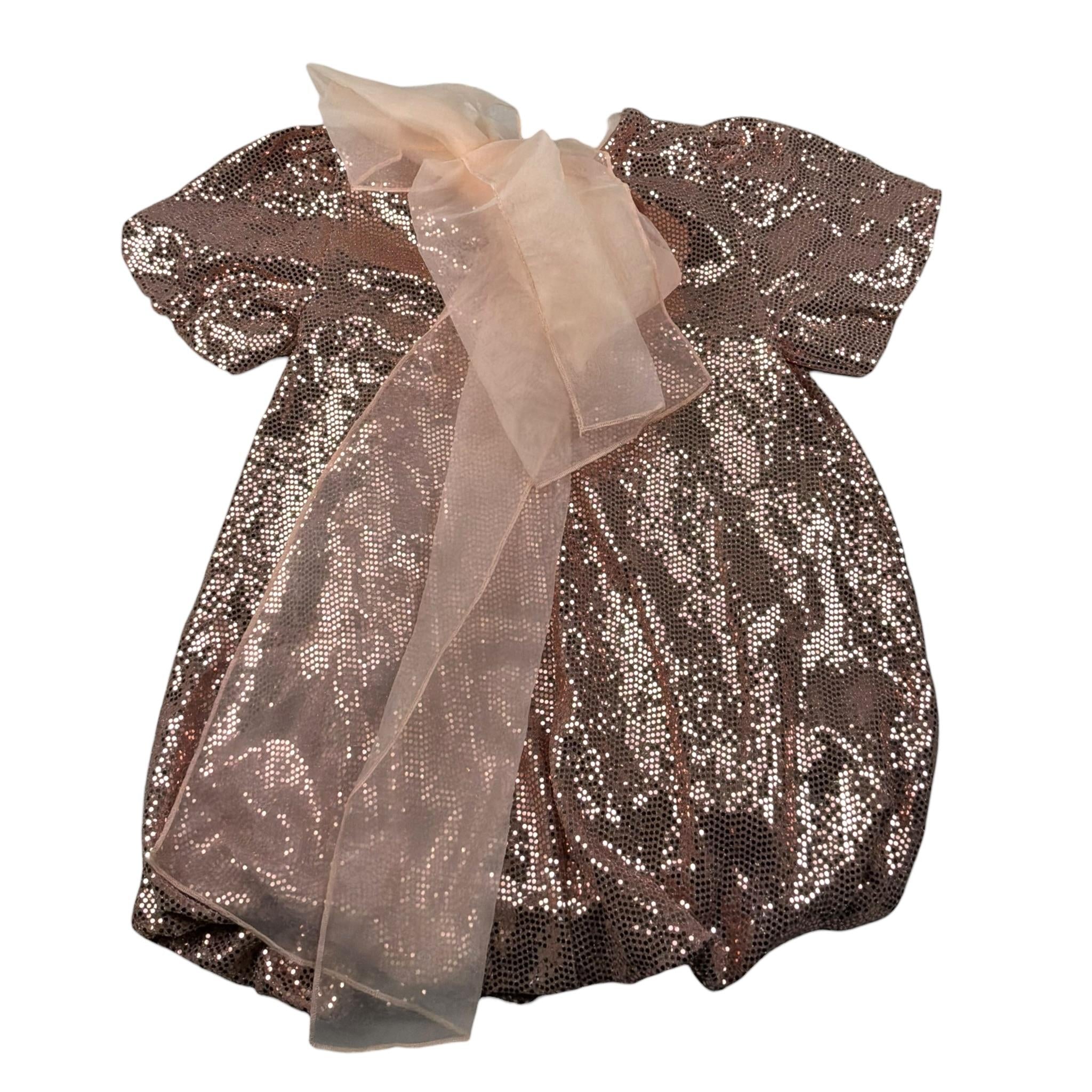 Miss Grant Abito Mezza Manica Paillettato per Bambina MG1288 ROSA MISS GRANT 