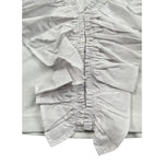 Mariuccia Top tinta unita Giromanica con Rouches Bianco per Neonata MMBSS22C475N BIANCO MARIUCCIA 