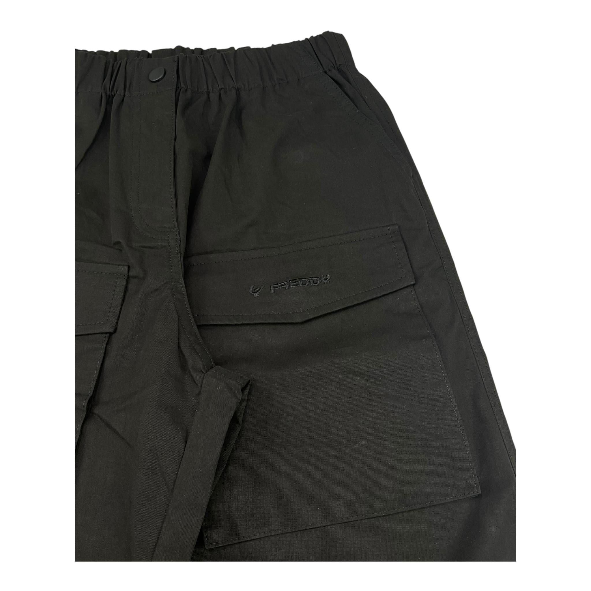Freddy Pantalone Tinta Unita con Elastico In Vita per Bambina FR2014 NERO FREDDY 