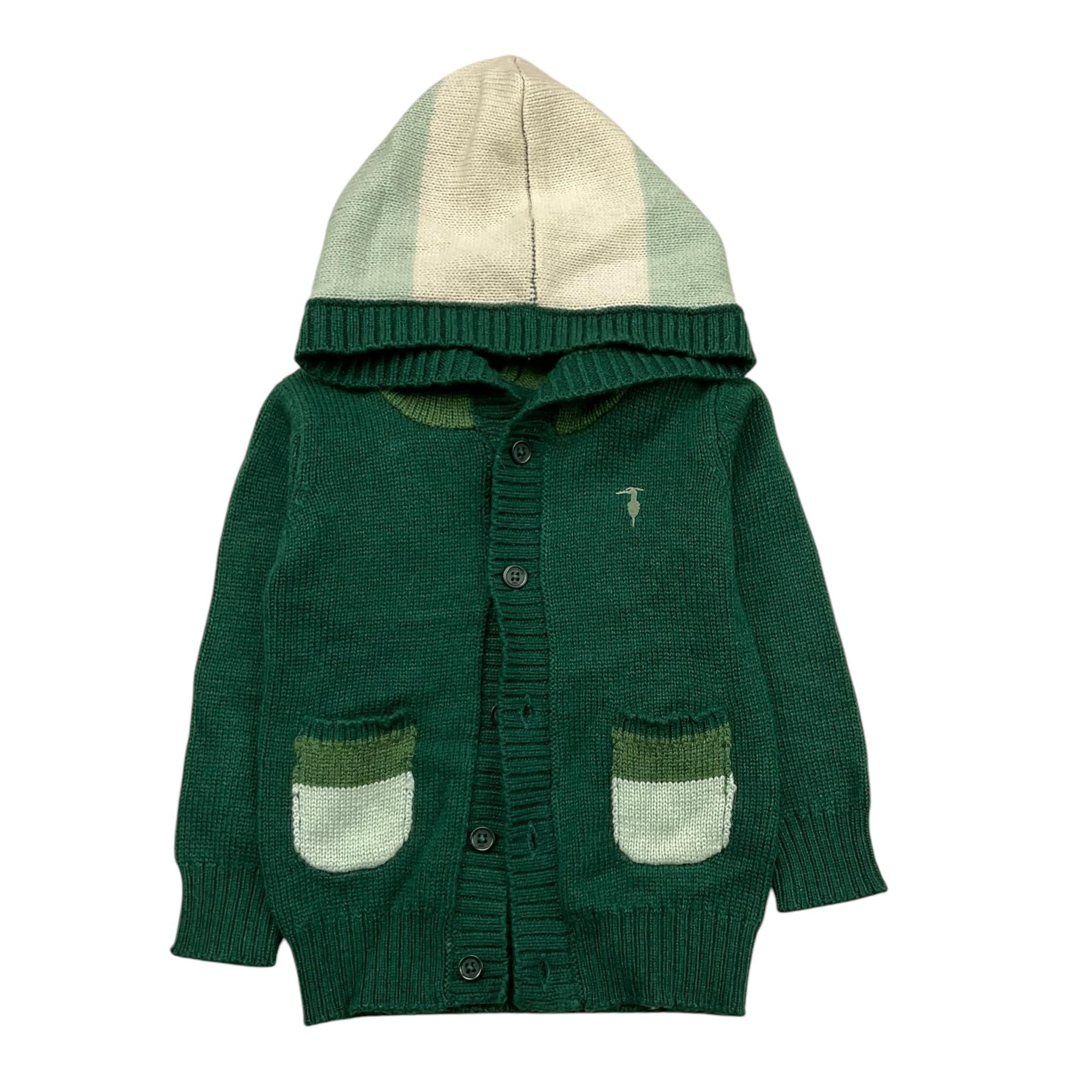 TRUSSARDI cardigan tinta unita con cappuccio Verde per Neonato TIA25134N VERDE TRUSSARDI 