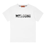 Missoni Rundhals-T-Shirt einfarbig mit Print weiß für Jungen