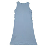 Please Abito Tinta Unita con Stampa A Costine per Bambina AB86072G72 AZZURRO PLEASE 