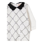 Elisabetta Franchi Tutina Manica Lunga Tinta Unita con Colletto In Contrasto per Neonata ENTU129 BIANCO ELISABETTA FRANCHI 