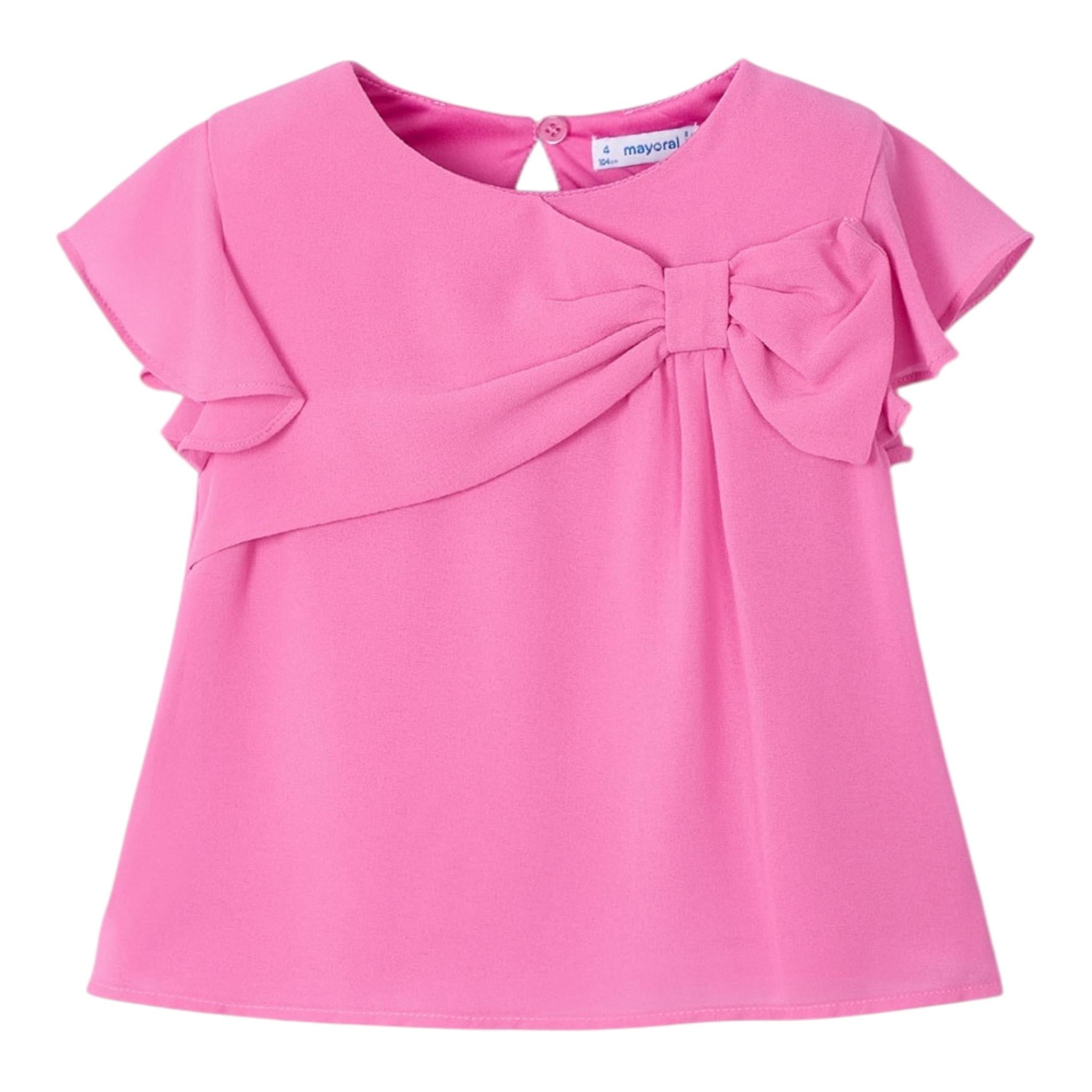 Mayoral Camicia Mezza Manica Tinta Unita per Neonata 3182N ROSA MAYORAL 