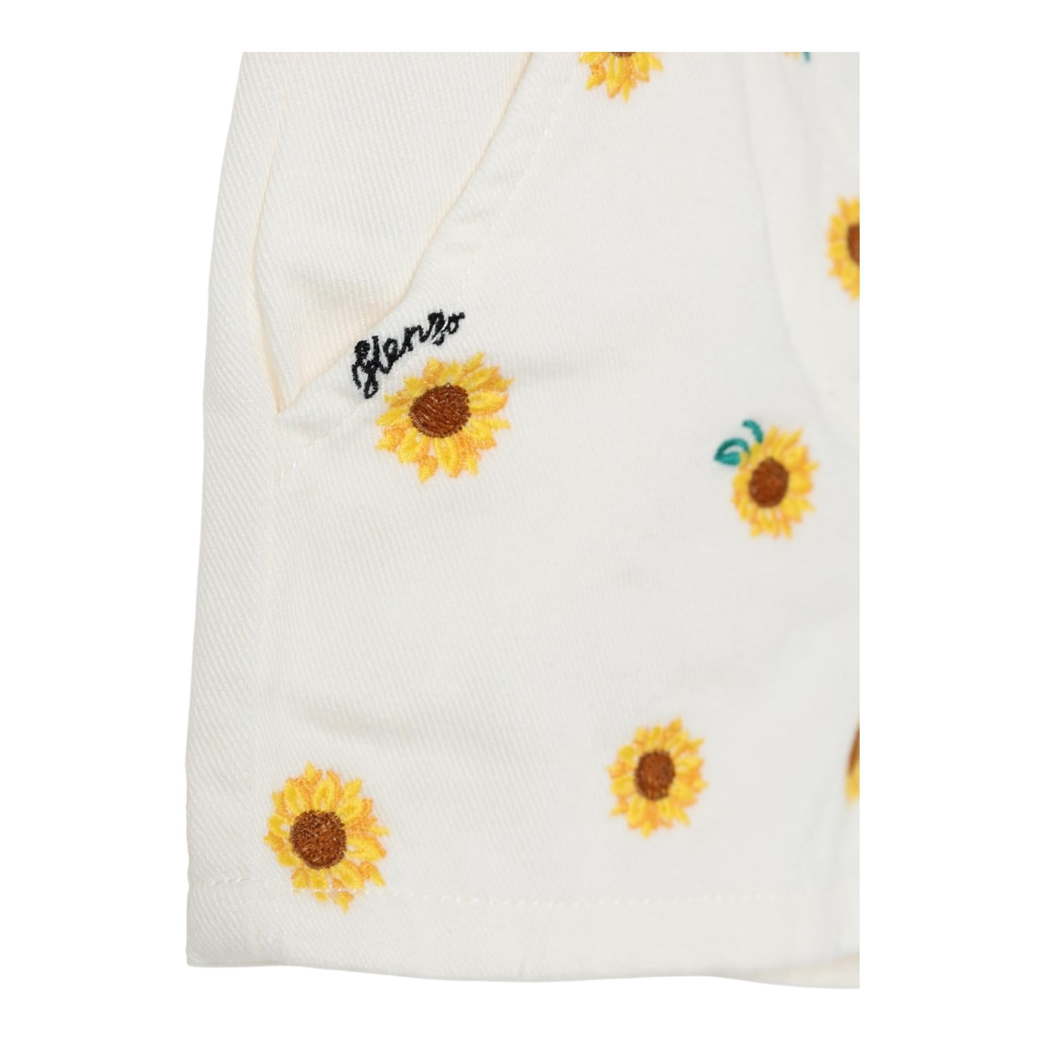 Kenzo Tutina Intera Tinta Unita con Fantasia Margherite per Neonata K61038 BIANCO KENZO 