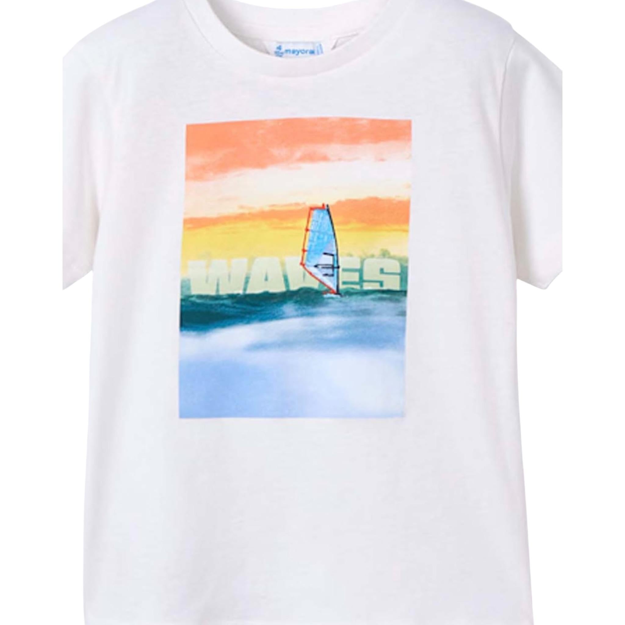 Mayoral T-Shirt Girocollo Tinta Unita per Bambino 30499 BIANCO MAYORAL 