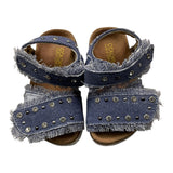 Colors Of California – Einfarbige Sandalen mit blauen Schnallen für Mädchen