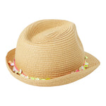 Billieblush Cappello In Paglia Tinta Unita con Applicazioni per Bambina U20756 BIEGE BillIEBLUSH 