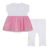 Billieblush T-Shirt-Leggings-Set für Babys, Mädchen, einfarbig, weiß