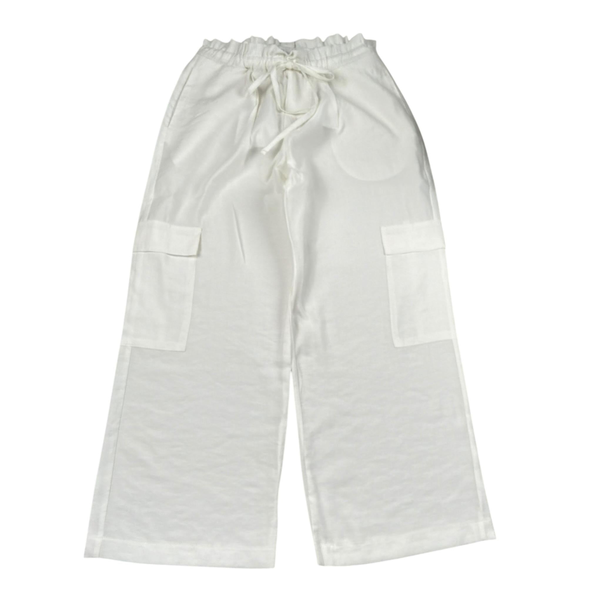 Lu Lu By Miss Grant Pantalone tinta unita Modello A Palazzo Bianco per Bambina LL2757 BIANCO LU LU BY MISS GRANT 