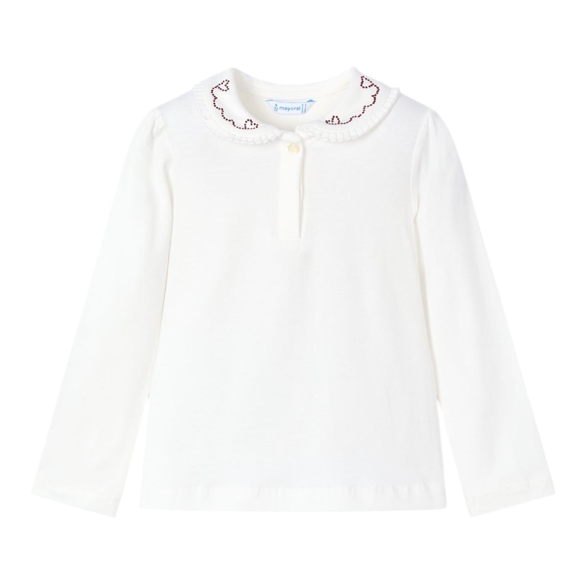 MAYORAL shirt tinta unita con colletto Bianco per Bambina 131 BIANCO MAYORAL 