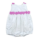 Ilfarobimbi Pagliaccetto Tinta Unita con Fiori per Neonata IFN50962 BIANCO ILFAROBIMBI 