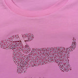 Liu Jo T-Shirt Girocollo Tinta Unita con Brillantini per Bambina KA5021XXJ ROSA LIU JO 