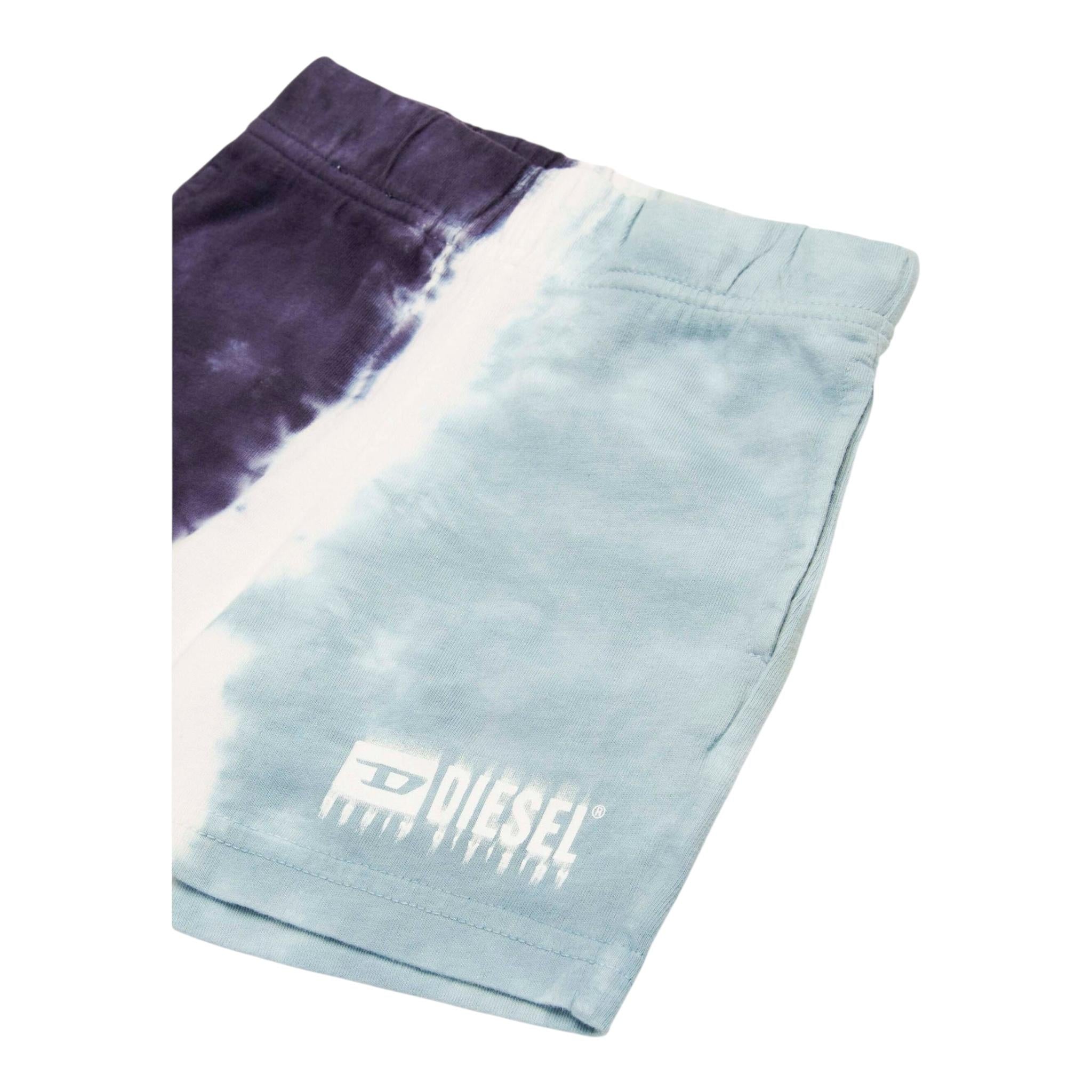 Diesel Bermuda Tricolore con Elastico In Vita per Neonato K00604 BLU DIESEL 