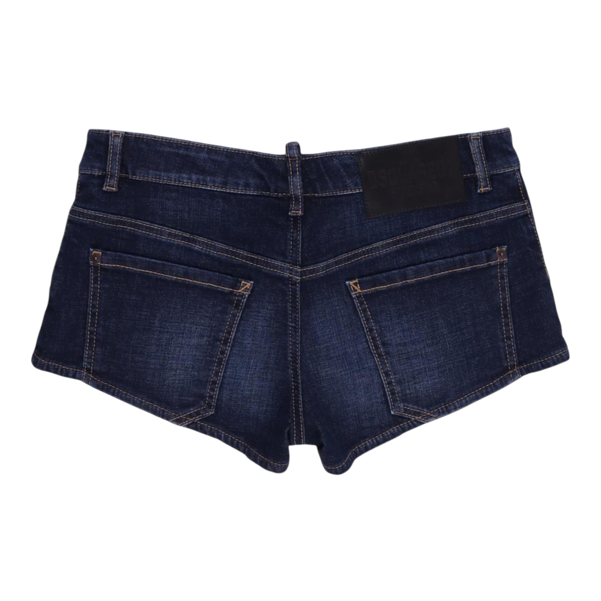 Dsquared2 Short In Denim Tinta Unita con Tasche per Bambina DQ2837 BLU DSQUARED2 