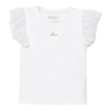Guess Canotta Girocollo con Maniche In Tulle Tinta Unita con Stampa per Neonata K4GI20K6YW1 BIANCO GUESS 