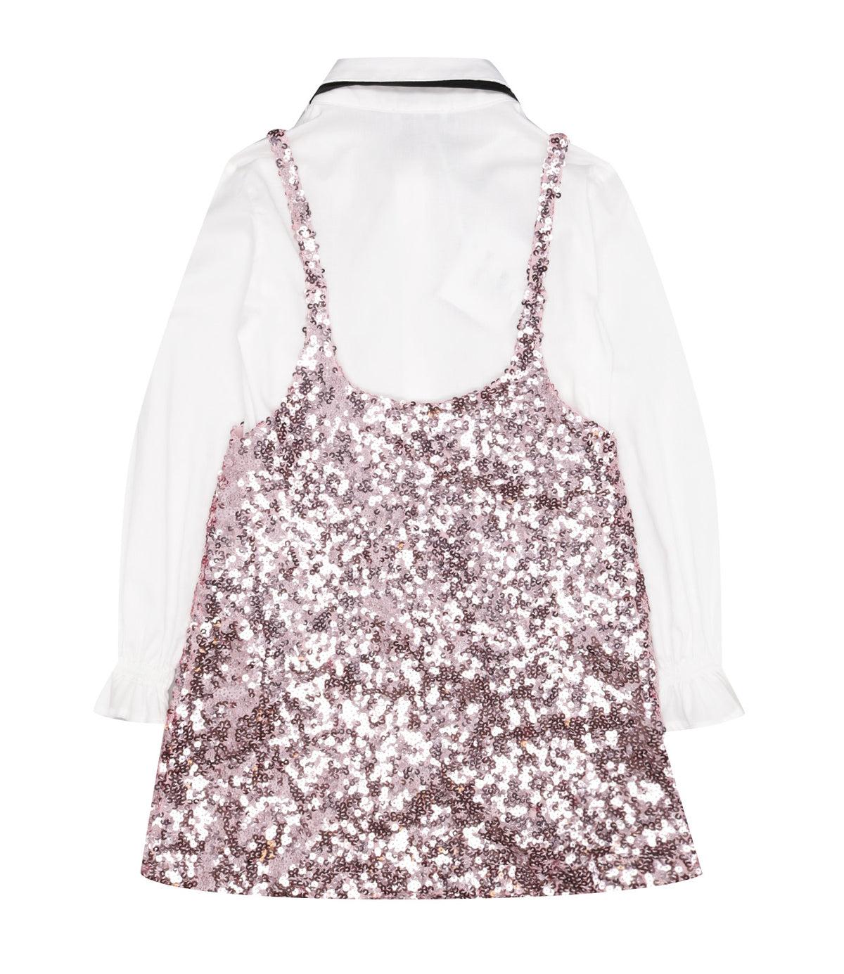 LU LU BY MISS GRANT set camicia-abito paillettato Rosa per Bambina LL3101 ROSA LU LU BY MISS GRANT 