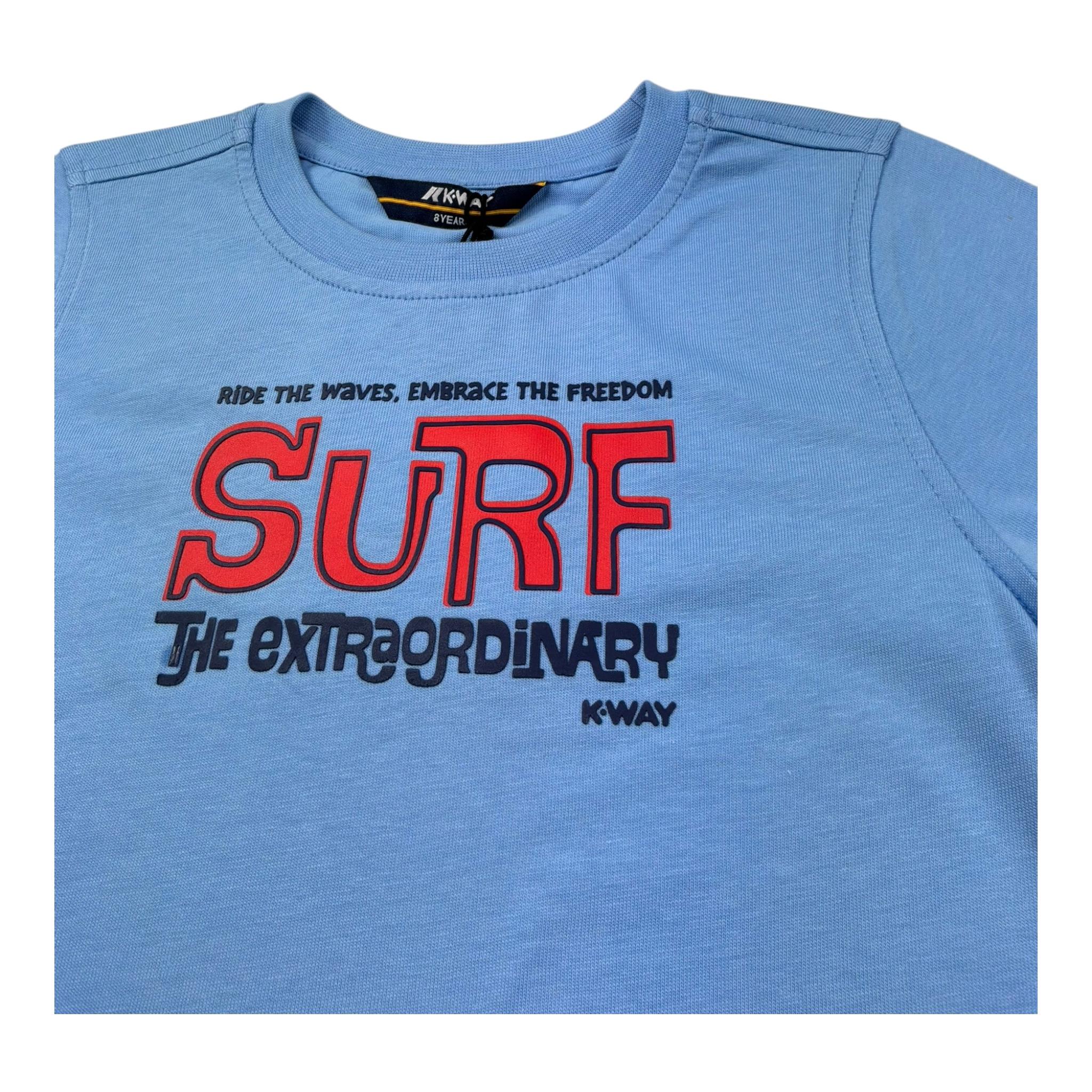 K-Way T-Shirt Girocollo Tinta Unita con Stampa per Bambino K11711W AZZURRO K-WAY 