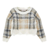 MONNALISA maglia tinta unita con fantasia a quadri Bianco per Bambina 17D601 BIANCO MONNALISA 