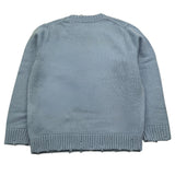 SUN68 maglia girocollo tinta unita con ricamo logo Azzurro per Bambino K44322 AZZURRO SUN68 