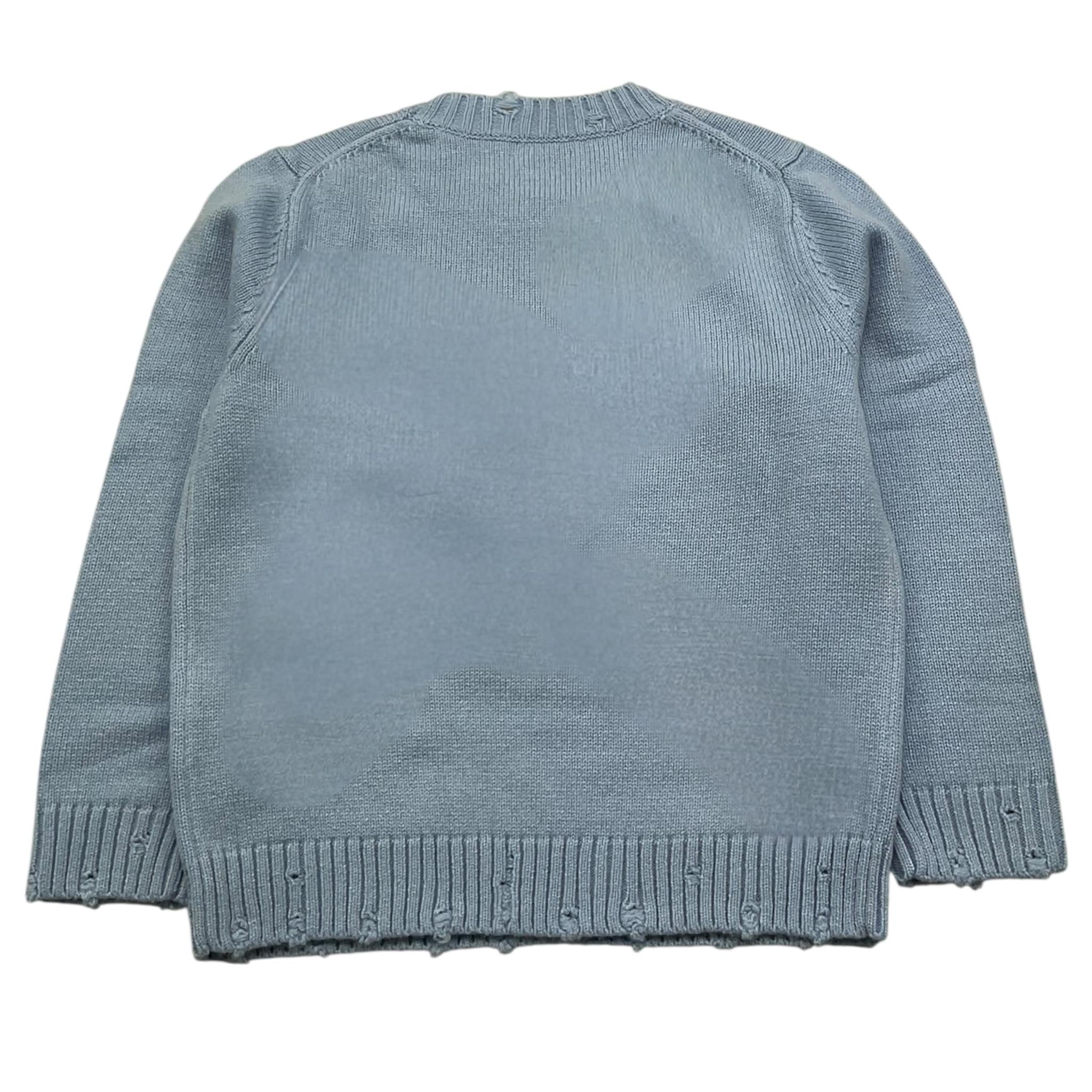 SUN68 maglia girocollo tinta unita con ricamo logo Azzurro per Bambino K44322 AZZURRO SUN68 
