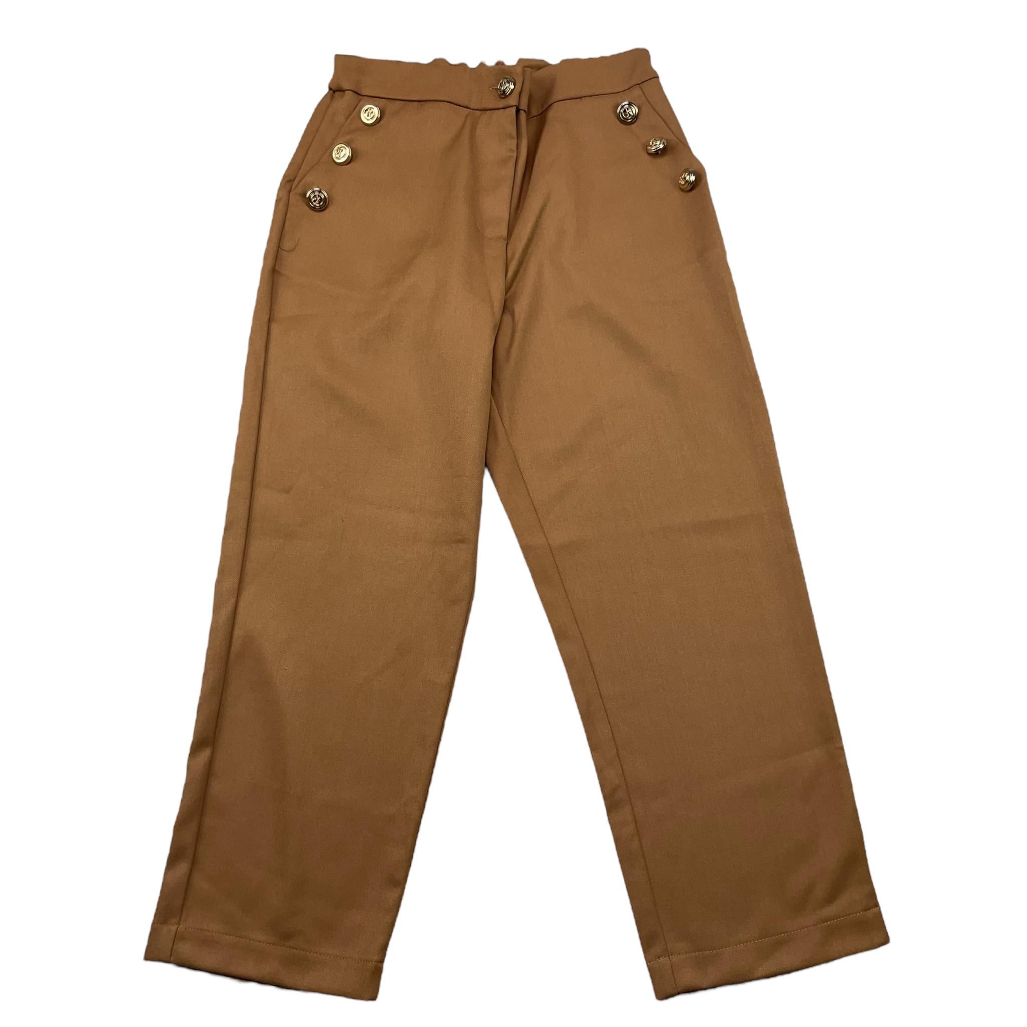 RELISH pantalone tinta unita con bottoni in contrasto Beige per Bambina RGA23070 BEIG RELISH 