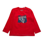 GUESS shirt girocollo tinta unita con stampa Rosso per Neonato N4YI01K8HM4XXX ROSSO GUESS 