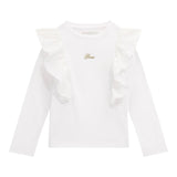 GUESS shirt girocollo tinta unita con rouches Bianco per Neonata K4YI30K6YW4X BIANCO GUESS 