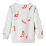 Name.It Sweatshirt Rundhals Einfarbig Mit Chili Pepper Print Grau Für Jungen