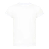 Balmain T-Shirt Girocollo Tinta Unita con Logo per Bambina BW8A911X BIANCO BALMAIN 