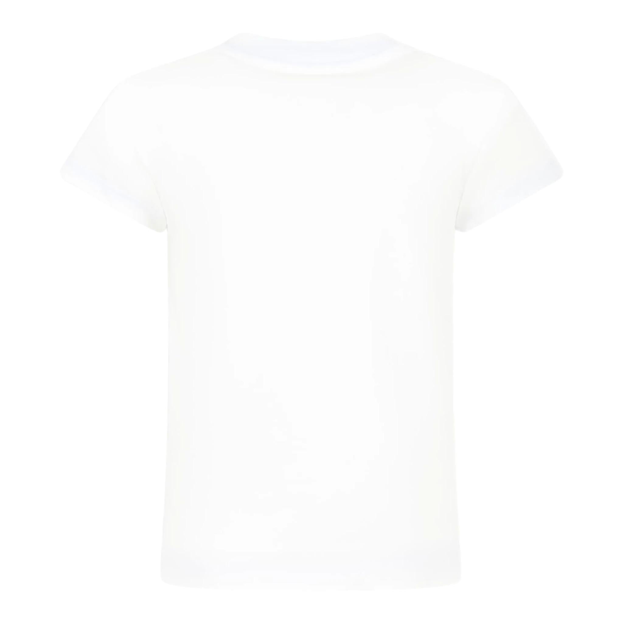 Balmain T-Shirt Girocollo Tinta Unita con Logo per Bambina BW8A911X BIANCO BALMAIN 