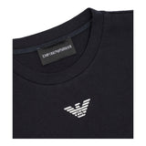 Emporio Armani T-Shirt Girocollo Tinta Unita con Stemma Logo per Bambino EB000421 NERO EMPORIO ARMANI 