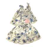 Miss Blumarine Einfarbiges Top-Rock-Set mit cremefarbenem Muster für Baby-Mädchen