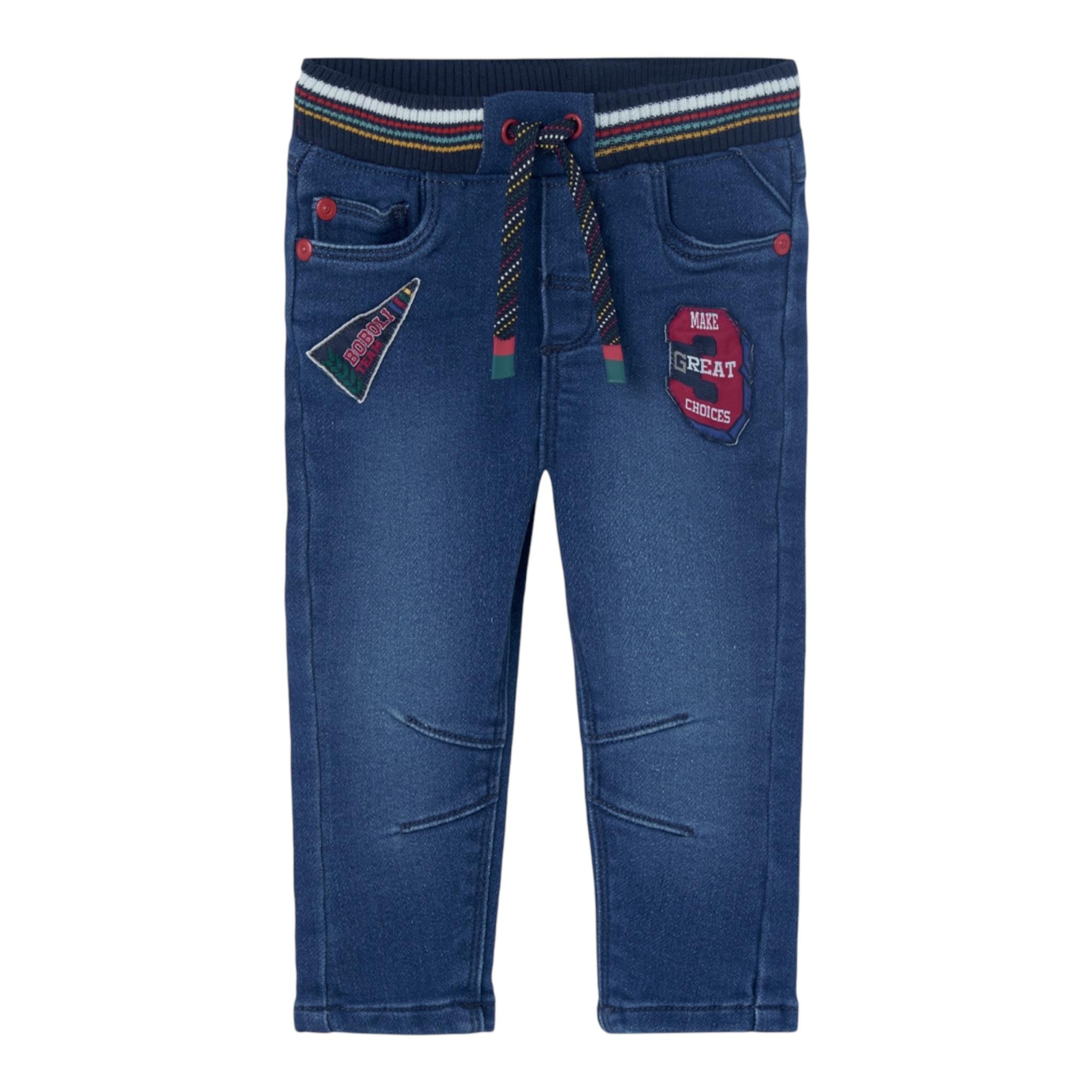 BOBOLI jeans tinta unita modello elasticizzato Blu per Neonato 309046 BLU BOBOLI 