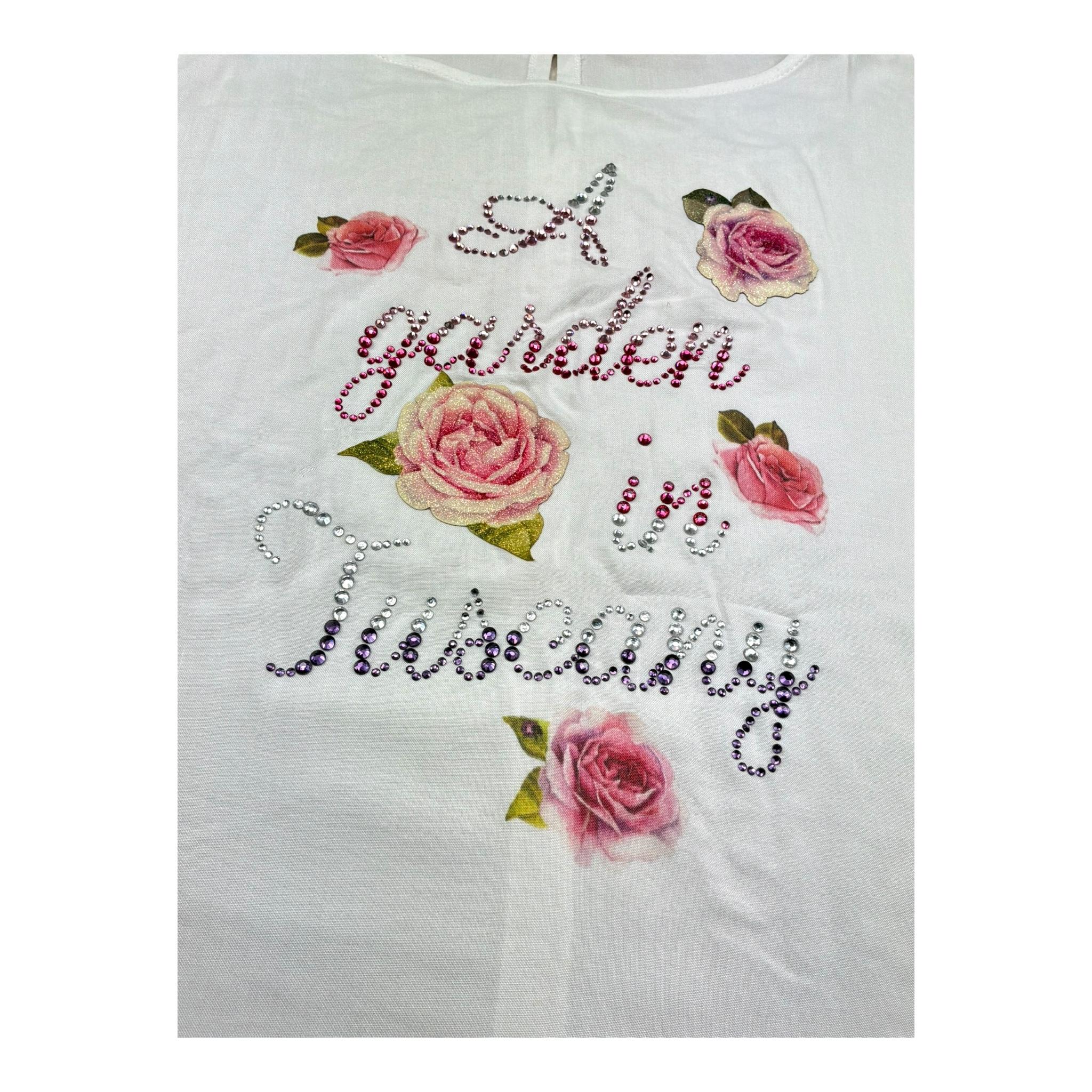 Monnalisa Maxi T-Shirt Tinta Unita con Stampa per Bambina 791610A5 BIANCO MONNALISA 